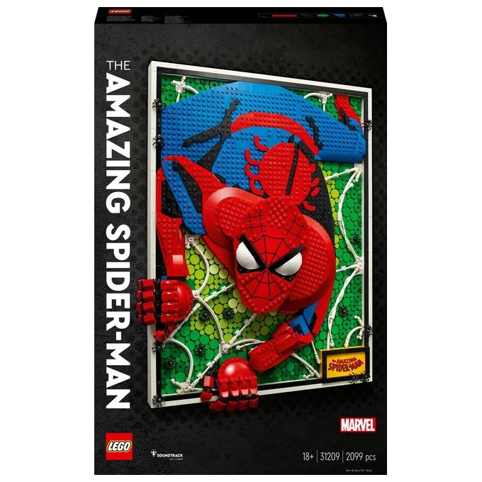 LEGO ART 31209 The Amazing Spider-Man, Canvas 3D Costruibile, Regalo per Adolescenti e Adulti Fan dei Fumetti e dei Supereroi