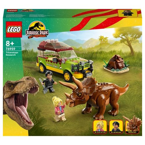 LEGO Jurassic Park 76959 La Ricerca del Triceratopo, Dinosauro Giocattolo per Bambini 8+ Anni, Collezione 30° Anniversario