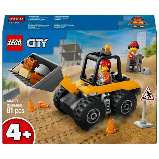 LEGO Veicolo Pala Gommata Gialla Set 60450 per Bambini Linea City Great Vehicles