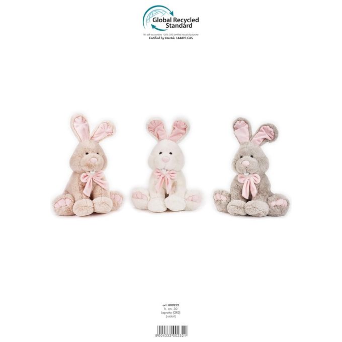 Lelly Peluche Leprotto Play Eco Play Green Assortito