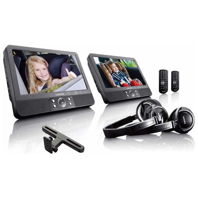 Lenco DVP-939 Doppio Lettore DVD con Schermo, Nero