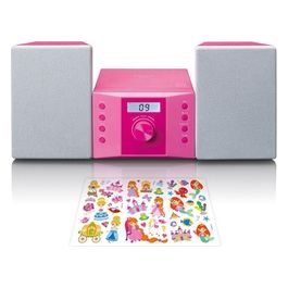MC-013 Impianto Stereo per Bambini Lettore Cd Display Lcd Ingresso AUX Rosa