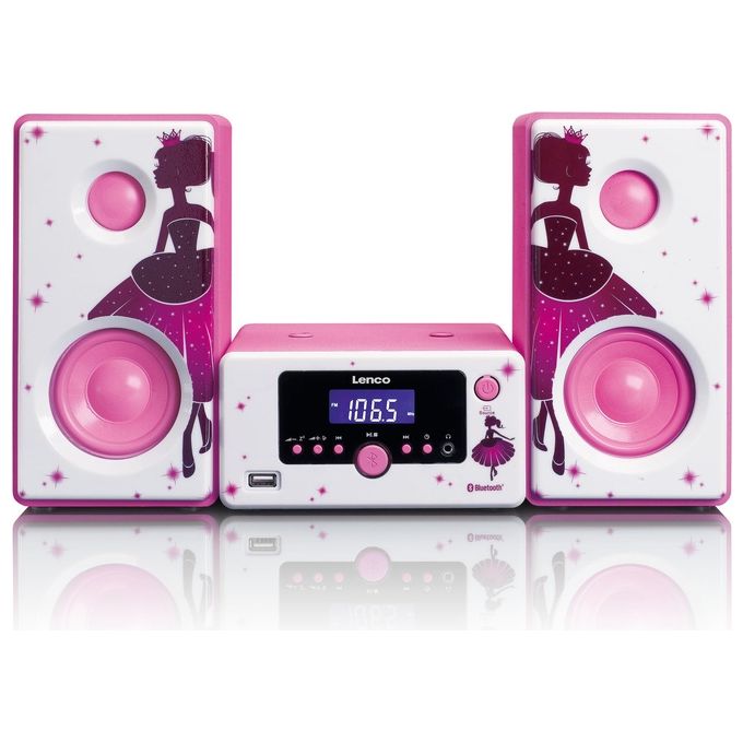 Lenco MC-020 Home audio mini system 10W Pink, White