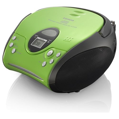 Lenco SCD-24 Stereo Boombox Radio FM Cd-Player Verde