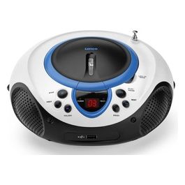 SCD-38 USB Stereo Boombox, Radio FM, CD/MP3-Player, USB 2.0, Bianco Blu