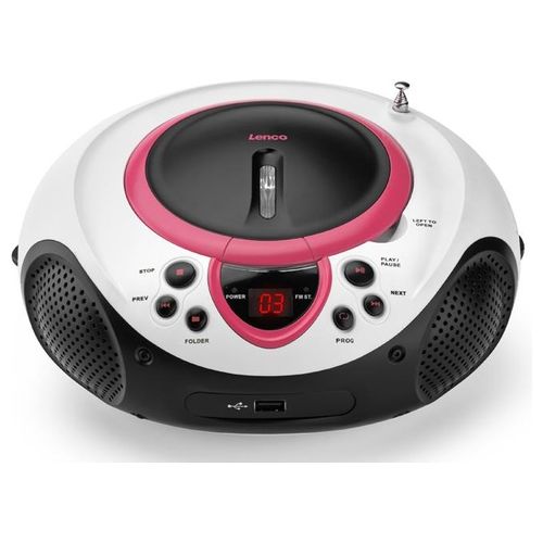 Lenco SCD-38 Usb Stereo Boombox Radio Fm Cd/Mp3 Player Rosa