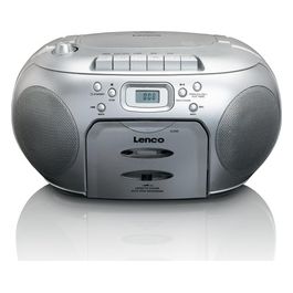 Lenco SCD-420 Radio Cd con Cassette Argento