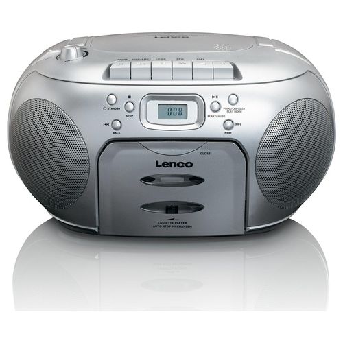 Lenco SCD-420 Radio Cd con Cassette Argento