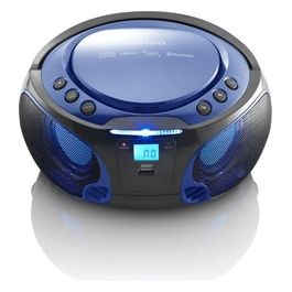 SCD-550 Radio Portatile con Lettore Cd Boombox con Effetto Luce Discoteca Blu
