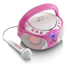 Lenco SCD-650 Radio Cd con Microfono Rosa