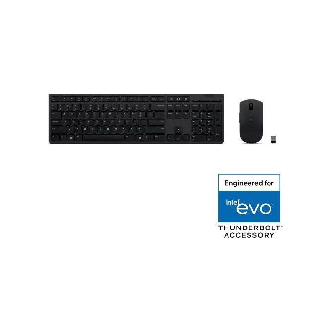 Lenovo 4X31K03951 Tastiera e Mouse Ricaricabile Bluetooth Grey Sensore Ir Ottico Lingua Italiana