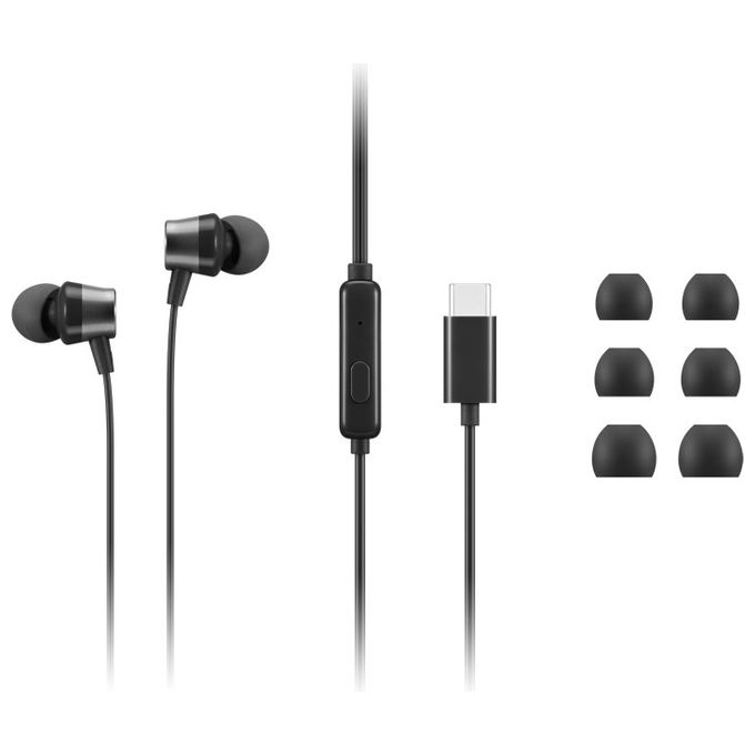 Lenovo 4XD1J77351 Cuffie Auricolari per Ufficio Cablate (Nero)
