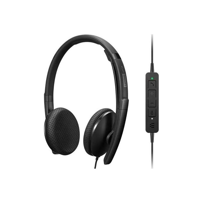Lenovo Cuffie con Microfono Over Ear Cablato USB-C Nero Zoom Certificato