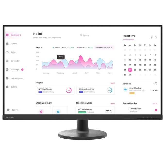 Image of Lenovo D32-40 Monitor Pc 31.5'' 1920x1080 Pixel Full Hd Lcd Nero