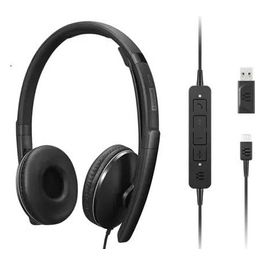 Lenovo Gen 2 Cuffie con Microfono Over Ear Cablato USB-C Nero Zoom Certificato