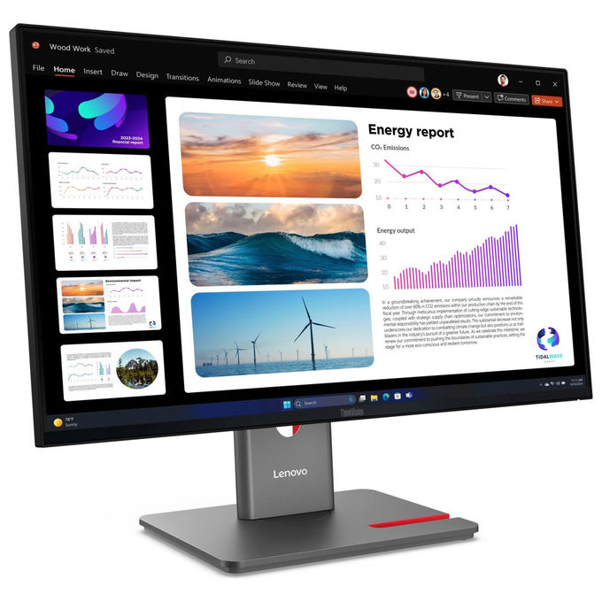 Lenovo Thinkvision P24Q-40 Monitor PC 23,8" Quad HD IPS 120 Hz (Nero)
