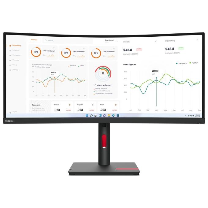 Image of Lenovo Monitor ThinkVision T34w-30 T34w30 (63D4GAT1EU)