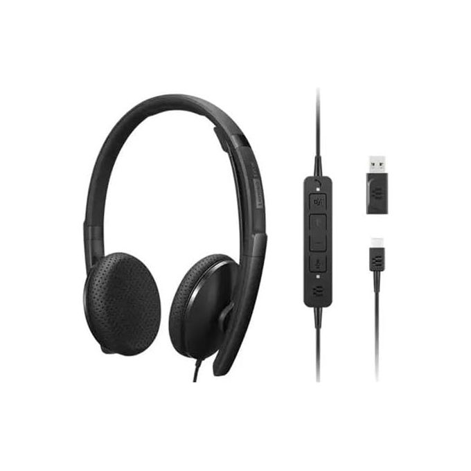 Lenovo Ricevitore VoIP Over Ear Cablato USB-C Nero