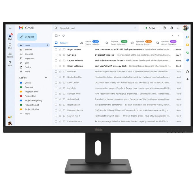 Lenovo Thinkvision E27-40 Monitor PC 27" Full HD IPS (Nero)