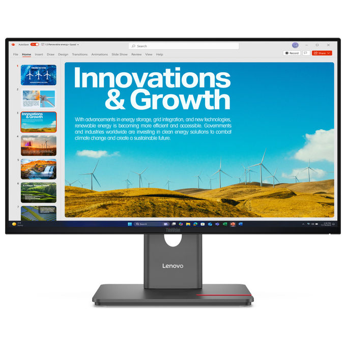 Lenovo Thinkvision P24QD-40 Monitor PC 23,8" Quad HD IPS 120 Hz (Nero)