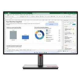 ThinkVision P27h-30 Monitor per Pc 27" 2560x1440 Pixel Quad Hd IPS Nero