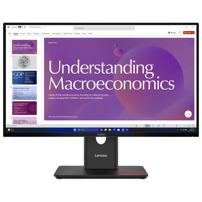 Lenovo Thinkvision T24D-40 Monitor PC 23,8" Full HD IPS 120 Hz (Nero)