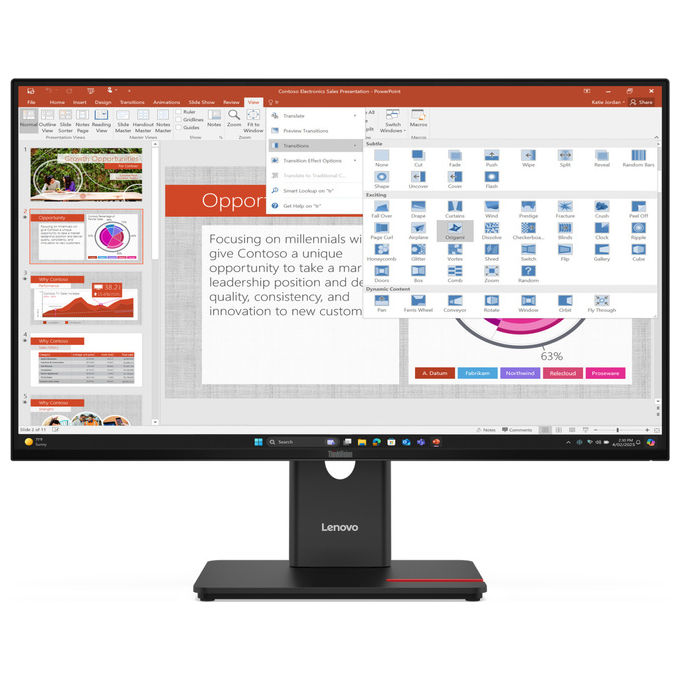 Lenovo Thinkvision T27-40 Monitor PC 27" Full HD IPS 120 Hz (Nero)
