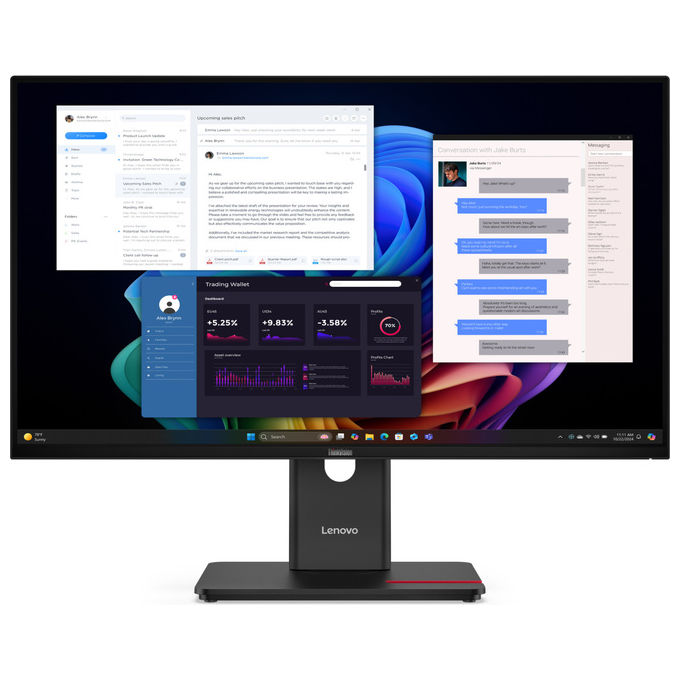 Lenovo T27UD-40 64AFGAT2EU 27 Pivot IPS/UHD/HDMI Monitor PC 27" 4K Ultra HD IPS 60 Hz (Nero)
