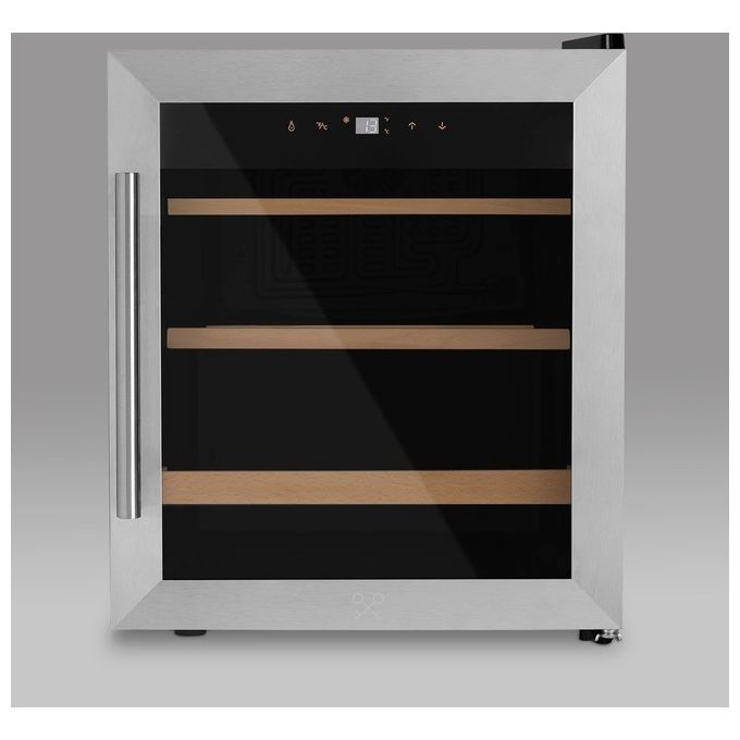 Les Petits Champs CAVC15 Cantinetta Vino a libera installazione 15 bottiglie Classe energetica G con Compressore una zona 4-18C 51,3 cm Acciaio Inox