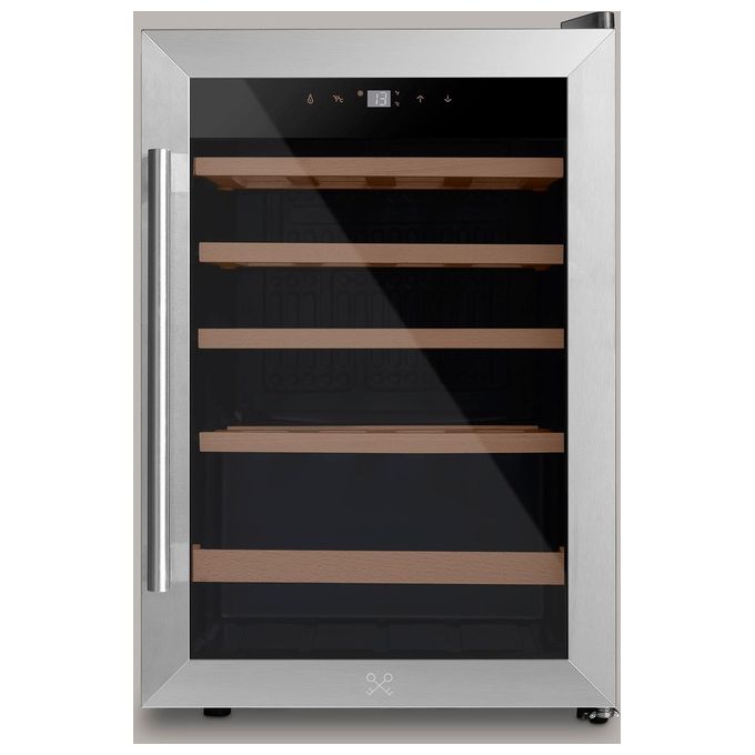 Les Petits Champs CAVC20 Cantinetta Vino 20 bottiglie Classse energetica G con Compressore Temperatura 4-18C 63 cm Acciaio Inox