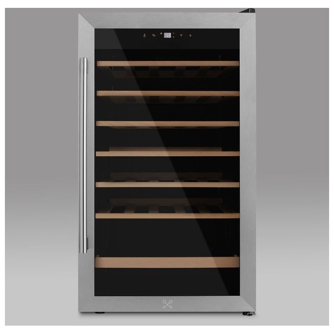 Les Petits Champs CAVC36 Cantinetta Vino a libera installazione 36 bottiglie Classe energetica G con Compressore una zona 4-18C 84 cm Acciaio Inox