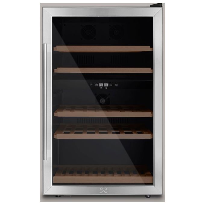 Les Petits Champs CAVCD53 Cantinetta Vino a libera installazione 53 bottiglie Classe energetica G Dual zone con Compressore due zone entrambe 5-18C 89,5 cm Acciaio Inox