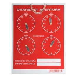 Letterfix Cartello Orario 4 Orologi Tempopol blu cm 16x21