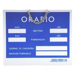 Letterfix Cartello Orario Apertura Tempopol Blu Cm 15X11