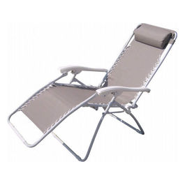 Sdraio Comfort Con Struttura Bianca E Textilene Grigio Chiaro