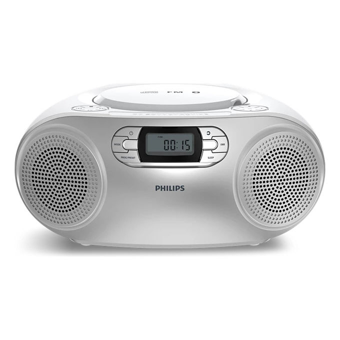 Philips TAZ2000S-10 lettore CD portatile con Bluetooth 6.0 riproduzione CD CD-R CD-RW altoparlanti incorporati 2 da 6,35 cm potenza 3 W colore Argento
