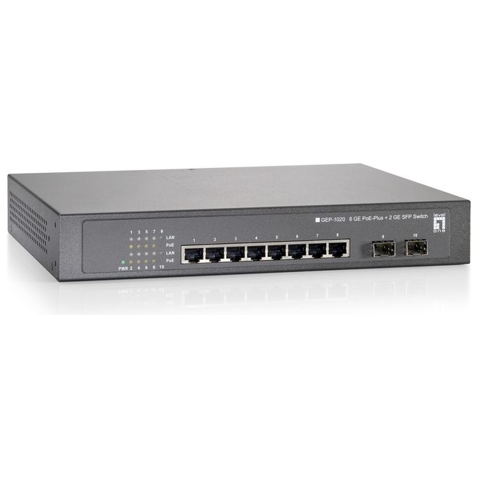 Level one Gep-10208 ge Poe-plus 2 ge sfp Switch150w Levelone