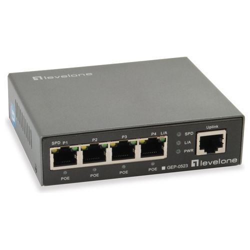 LevelOne GEP-0523 Switch di Rete Gigabit Ethernet 10/100/1000 Nero Supporto Power Over Ethernet