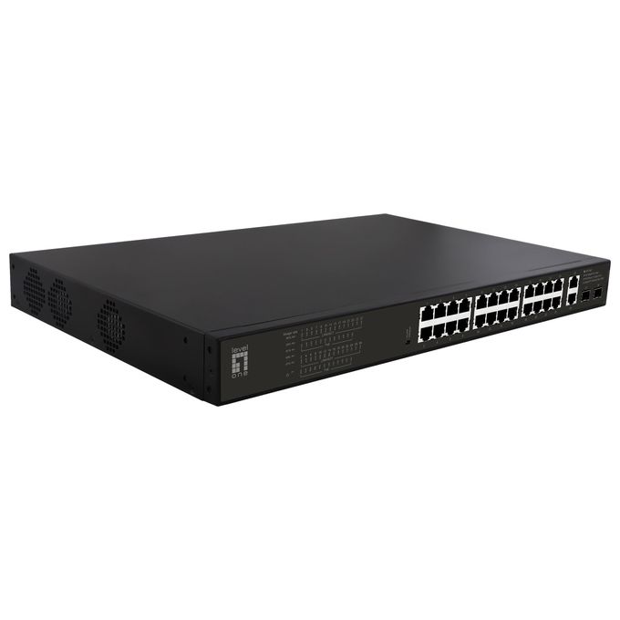 LevelOne GEP-2821 Switch di Rete Non gestito Gigabit Ethernet 10/100/1000 Supporto Power over Ethernet 1U Nero