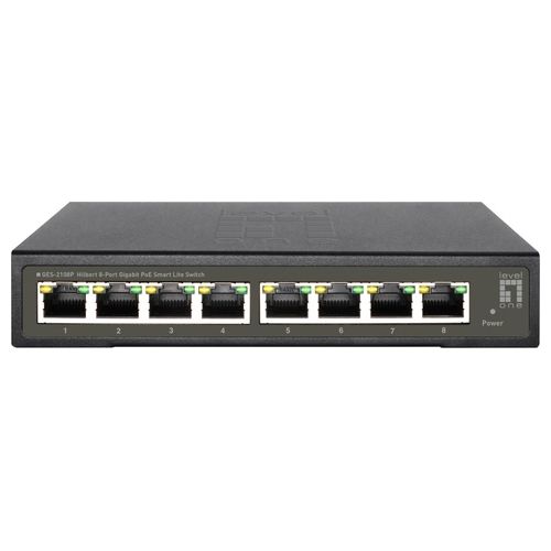 LevelOne GES-2108P Switch di Rete Gestito L2 Gigabit Ethernet 10/100/1000 Supporto Power over Ethernet Nero
