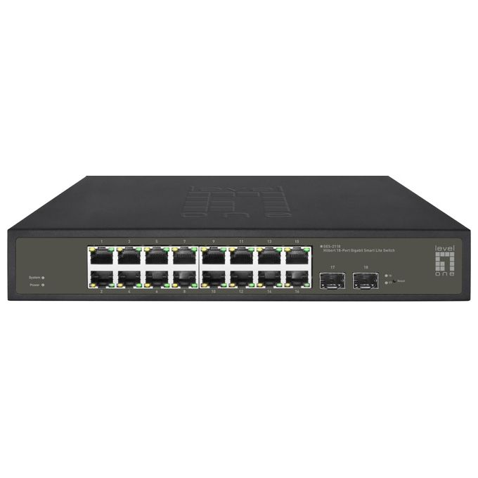 LevelOne GES-2118 Switch di Rete Gestito L2 Gigabit Ethernet 10-100-1000 Nero