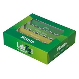 LabZZ P12 Set di Vetrini per Microscopio Preparati per Botanica con Campioni di Piante Pollini Spore e Fibre Tessili