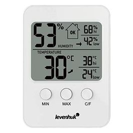Termoigrometro Digitale Wireless Wezzer Base L30 Bianco con Schermo LCD Integrato e Indicatore del Livello di Comfort