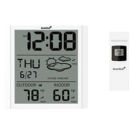 Termometro Wezzer Plus LP30 con Orologio Calendario e Sensore Remoto con Igrometro Integrato e Schermo