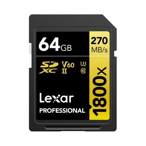 Lexar SDXC Professional 64Gb 1800x UHS-II serie GOLD Classe 10