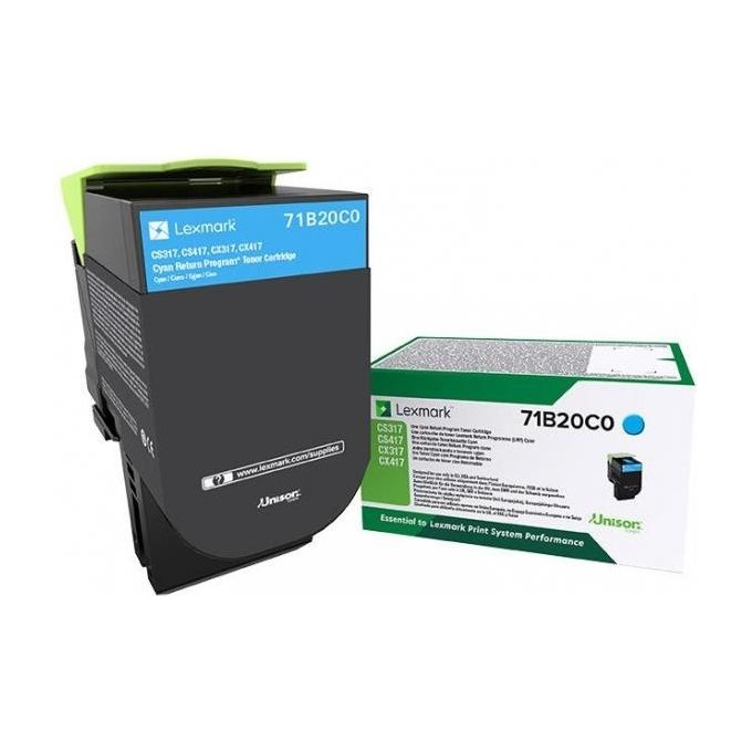 Lexmark 71B20C0 Toner Originale Ciano per Stampa Laser Resa 2300 Pagine compatibile con CS317dn CS417dn CX317dn CX417dn colore Ciano