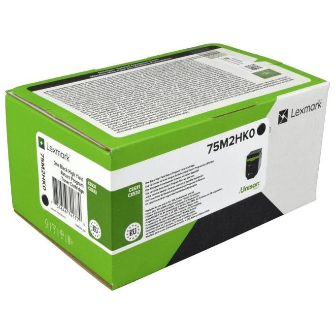 Lexmark 75M2HK0 Cartuccia Toner Originale Nero Resa 15800 Pagine Tecnologia Unison per Stampanti CS531 CX532 colore Nero