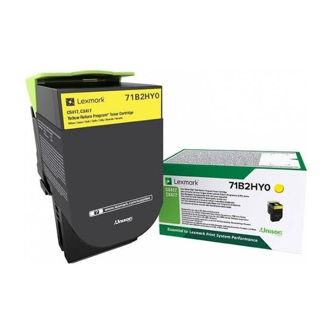 Lexmark 71B2HY0 Toner Originale Stampa Laser Resa 3500 pagine Colore Giallo