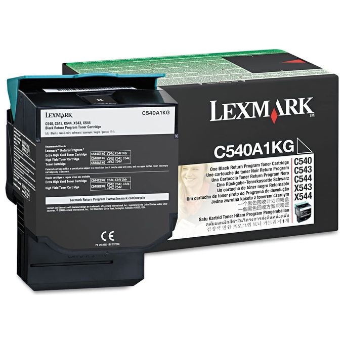 Lexmark Toner nero return program x c54x x54x 1000 pagine