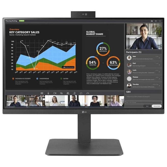 LG 24BR750C-C Monitor PC 23.8'' 1920x1080 Pixel Full HD LED Grigio